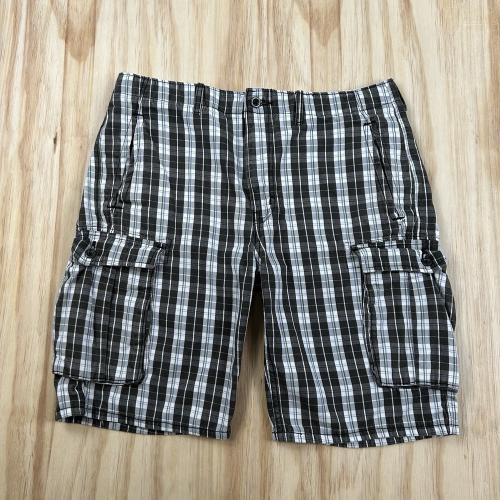Levi's Men's Y2K Cargo Shorts Multicolor Plaid Size 34 x 10 Utility Vintage